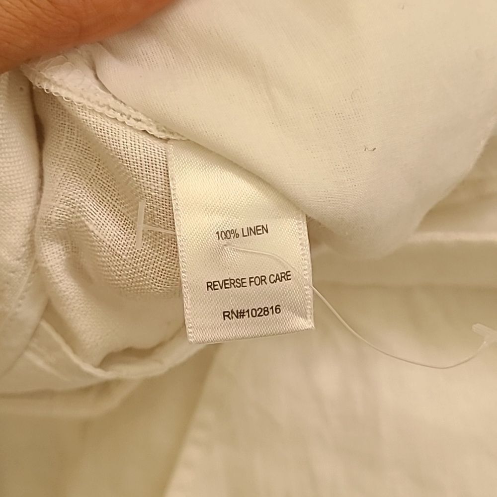 Garnet Hill 100% Linen Pants Wide Leg White 12 Summer Flowy Beachy Breathable - Picture 5 of 9